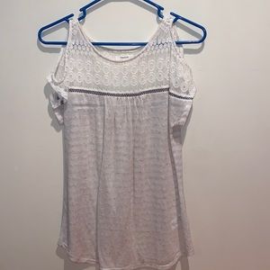 Maurice’s Cream and White Lace shirt